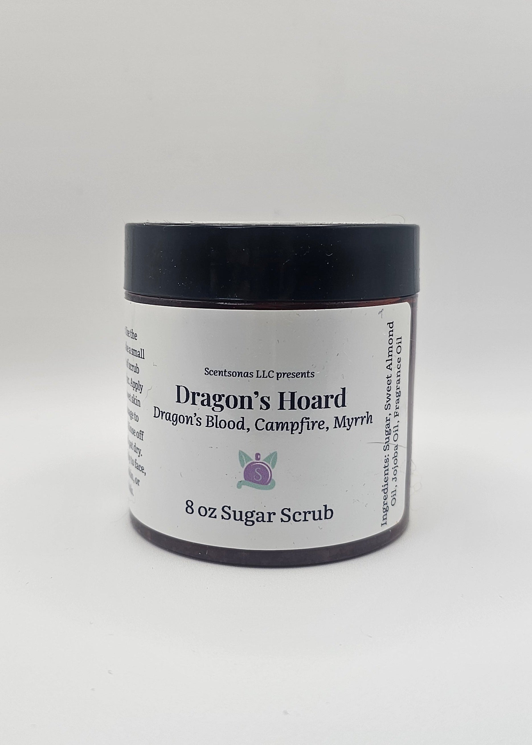 Jar of Dragon's Hoard Sugar Scrub on a white background