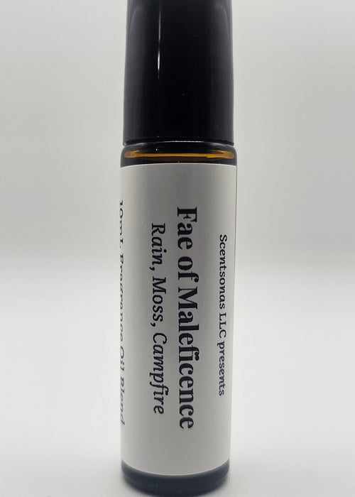 Roll-on bottle labeled 'Fae of Maleficence' on a white background