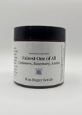 8 oz sugar scrub container with label on a white background