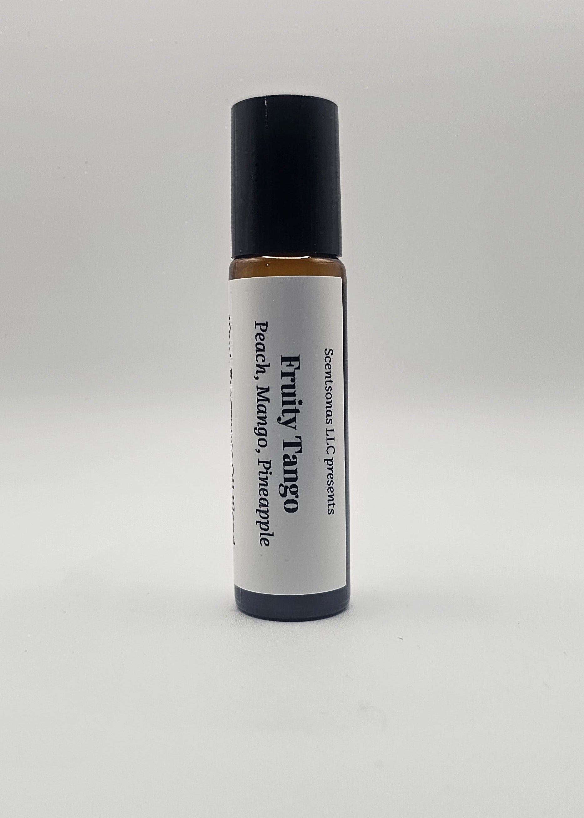 Roll-on bottle labeled 'Fruity Tango' on a white background