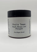 Skincare product container labeled 'Fruity Tango' on a white background