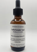 Bottle of 'Unfortunate Soul' oil with a dropper on a white background