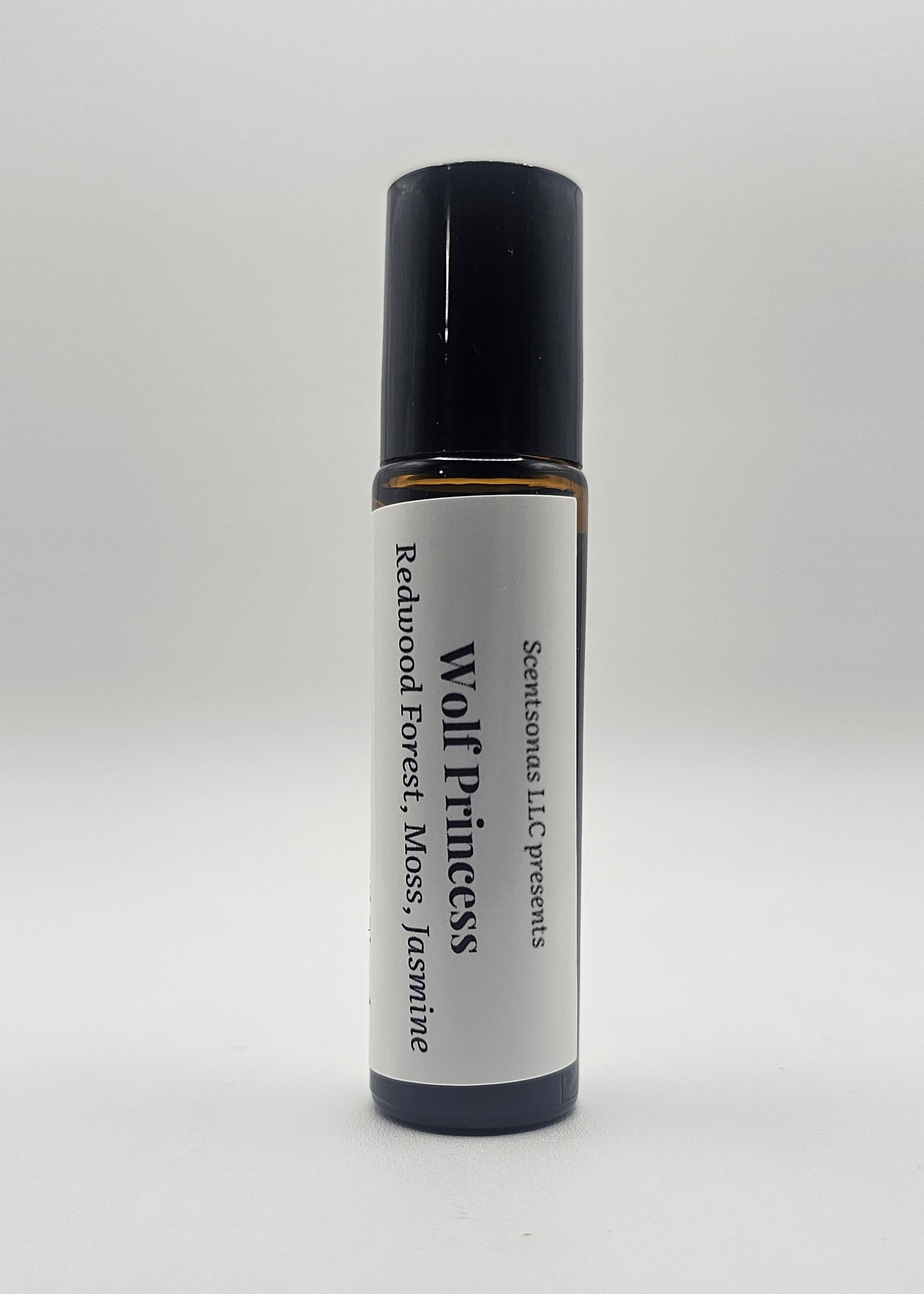 Roll-on bottle labeled 'Wolf Princess' on a white background